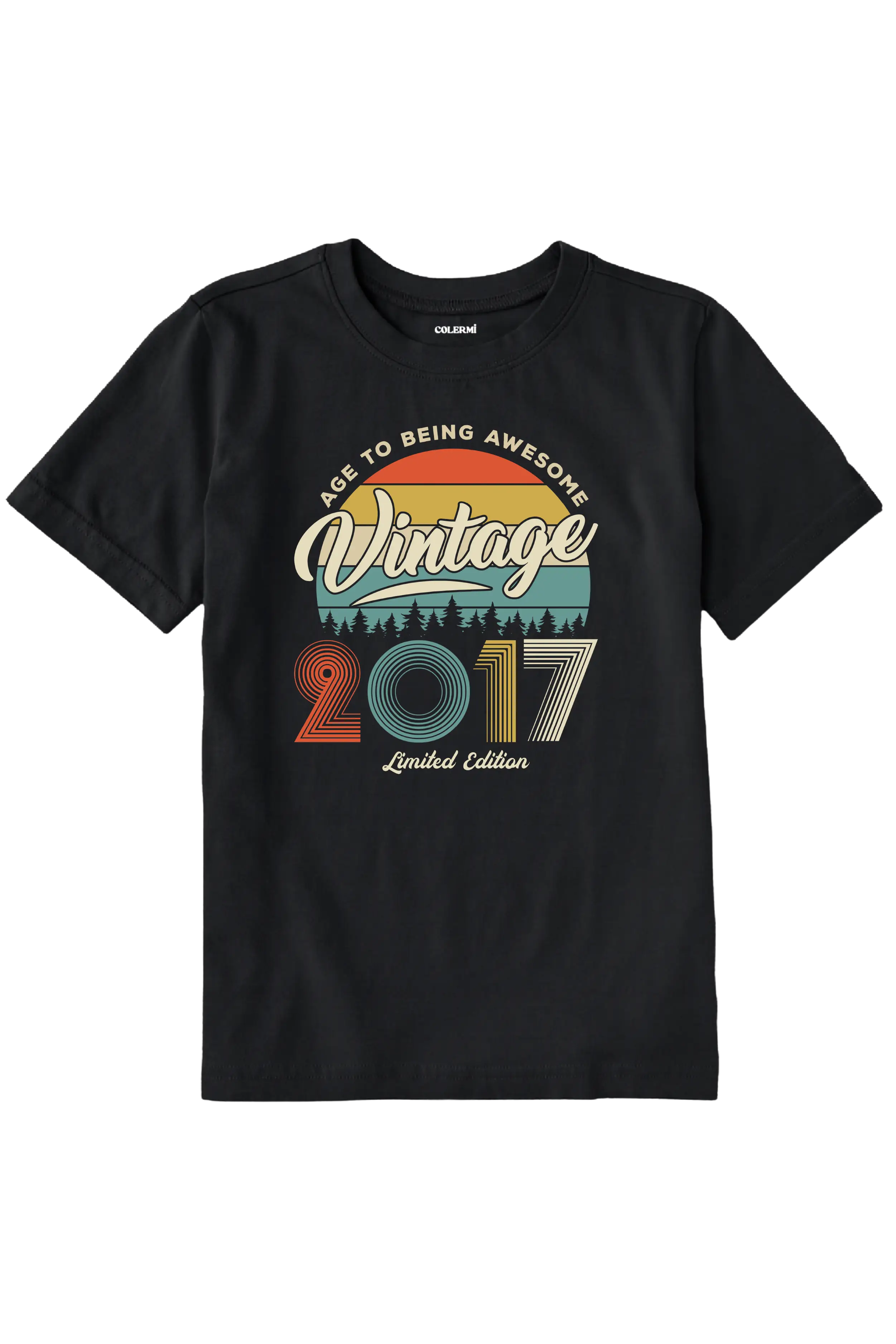 Vintage Çocuk Tişört – 2017 Doğum Tarihli Tasarım | Colermi