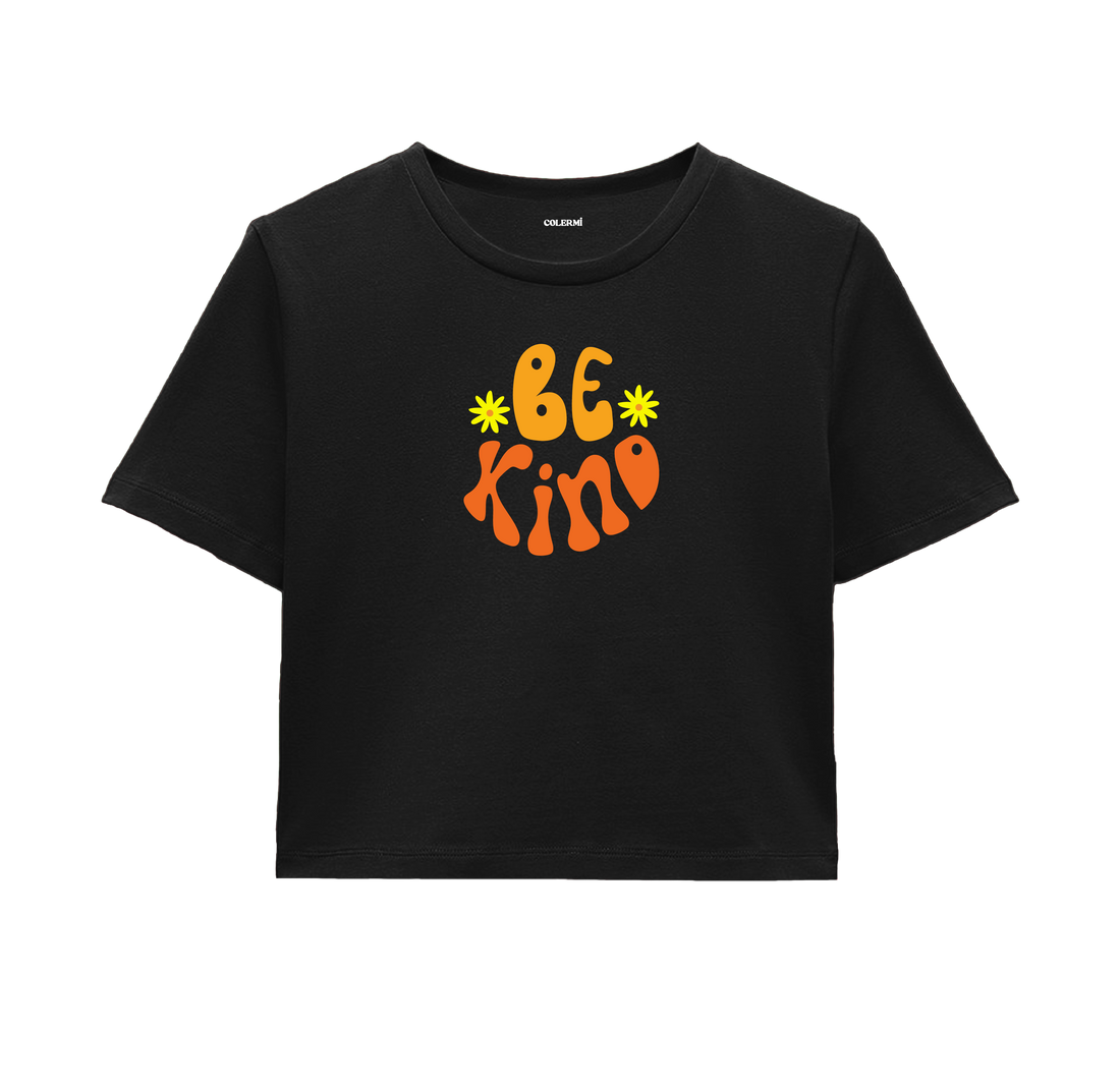 Be Kind Crop Top - Bright & Inspiring Design with Daisy Details