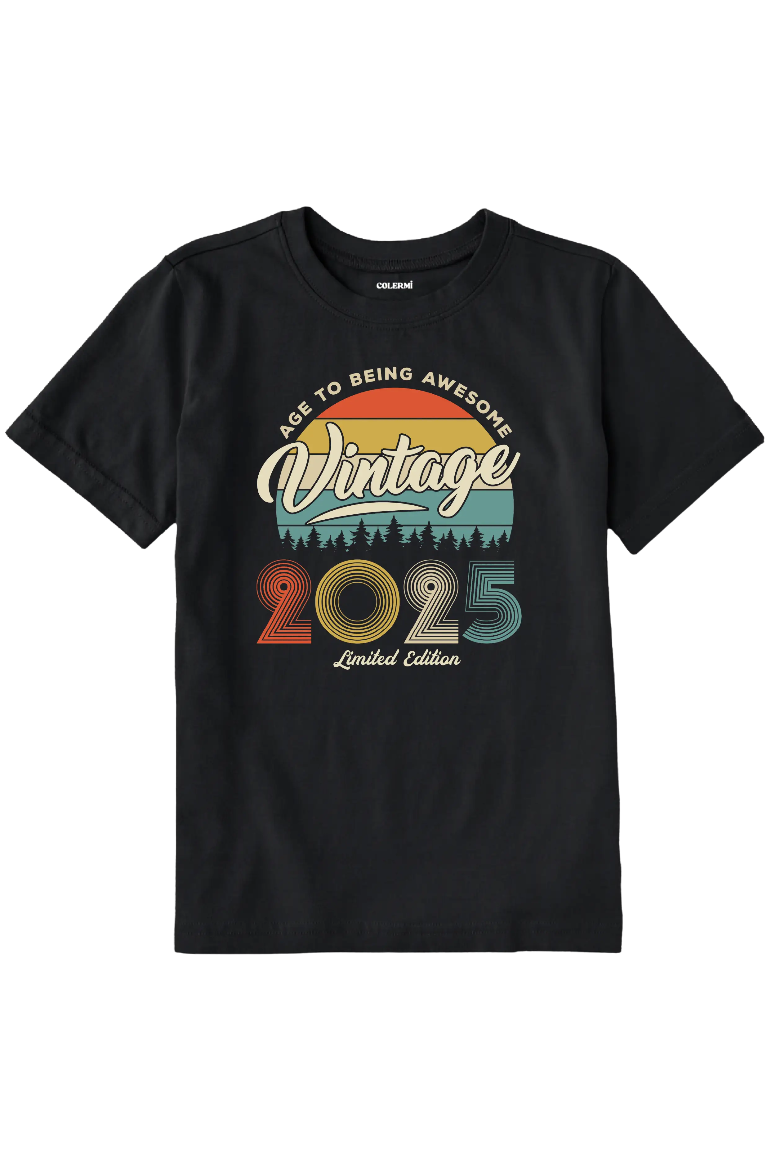 Vintage Çocuk Tişört – 2025 Doğum Tarihli Nostalji Tasarım | Colermi