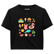 Crop T-Shirt - Yaz İkonları