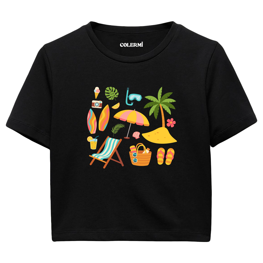 Crop T-Shirt - Tropik Plaj