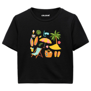 Crop T-Shirt - Tropik Plaj
