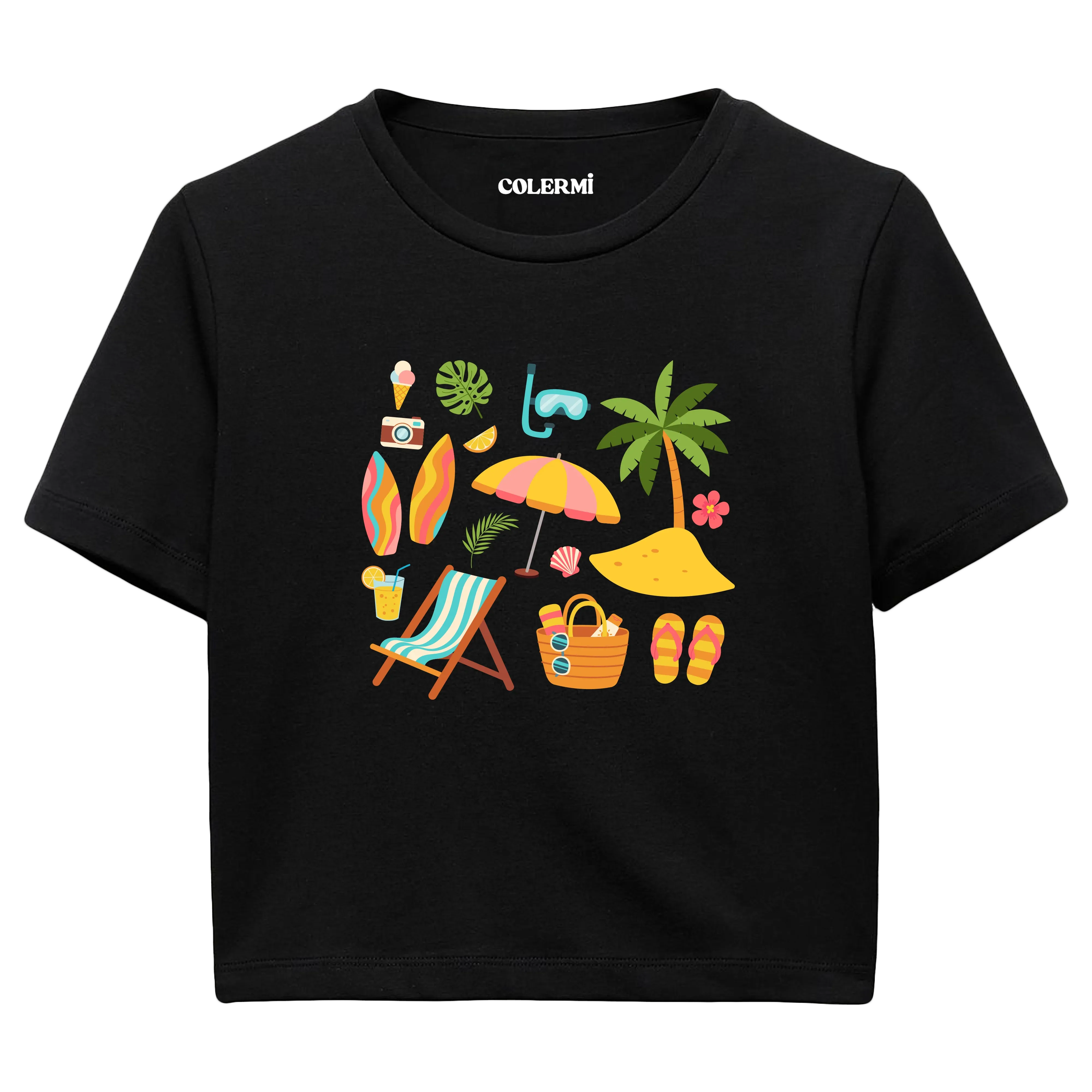 Crop T-Shirt - Tropik Plaj