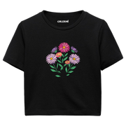 Colermi Kadın Crop Top T-Shirt - Renkli Çiçekler