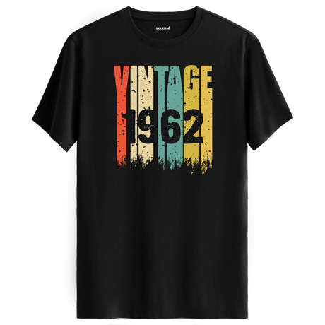 1962 retro tasarımlı vintage t-shirt, nostalji severler için.