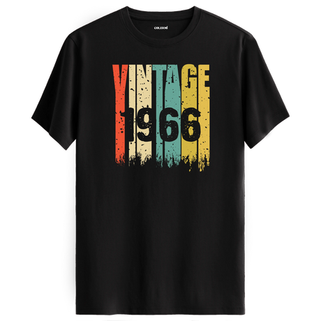 1966 nostaljisini yansıtan vintage t-shirt, retro tarzı sevenler için.