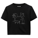 Yoga Crop T-Shirt - Tatlı Kedinin Yoga Pozu