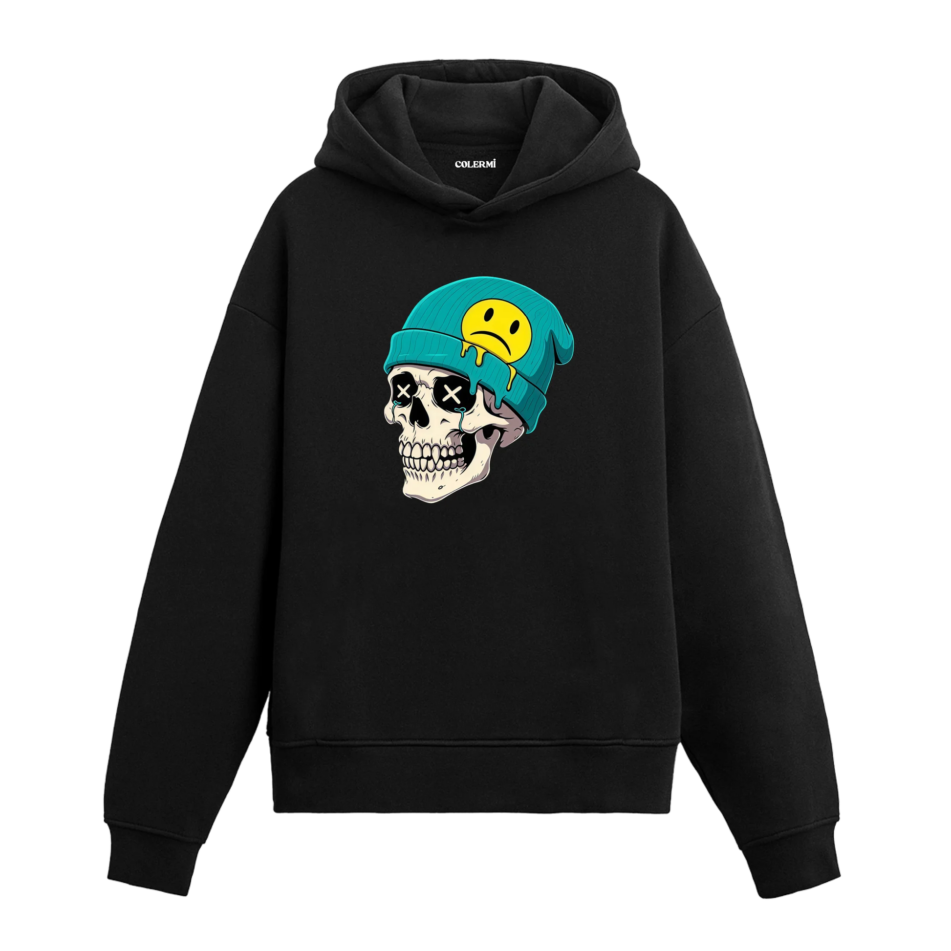 Sokak Temalı Kurukafa Tasarımlı Hoodie | Colermi