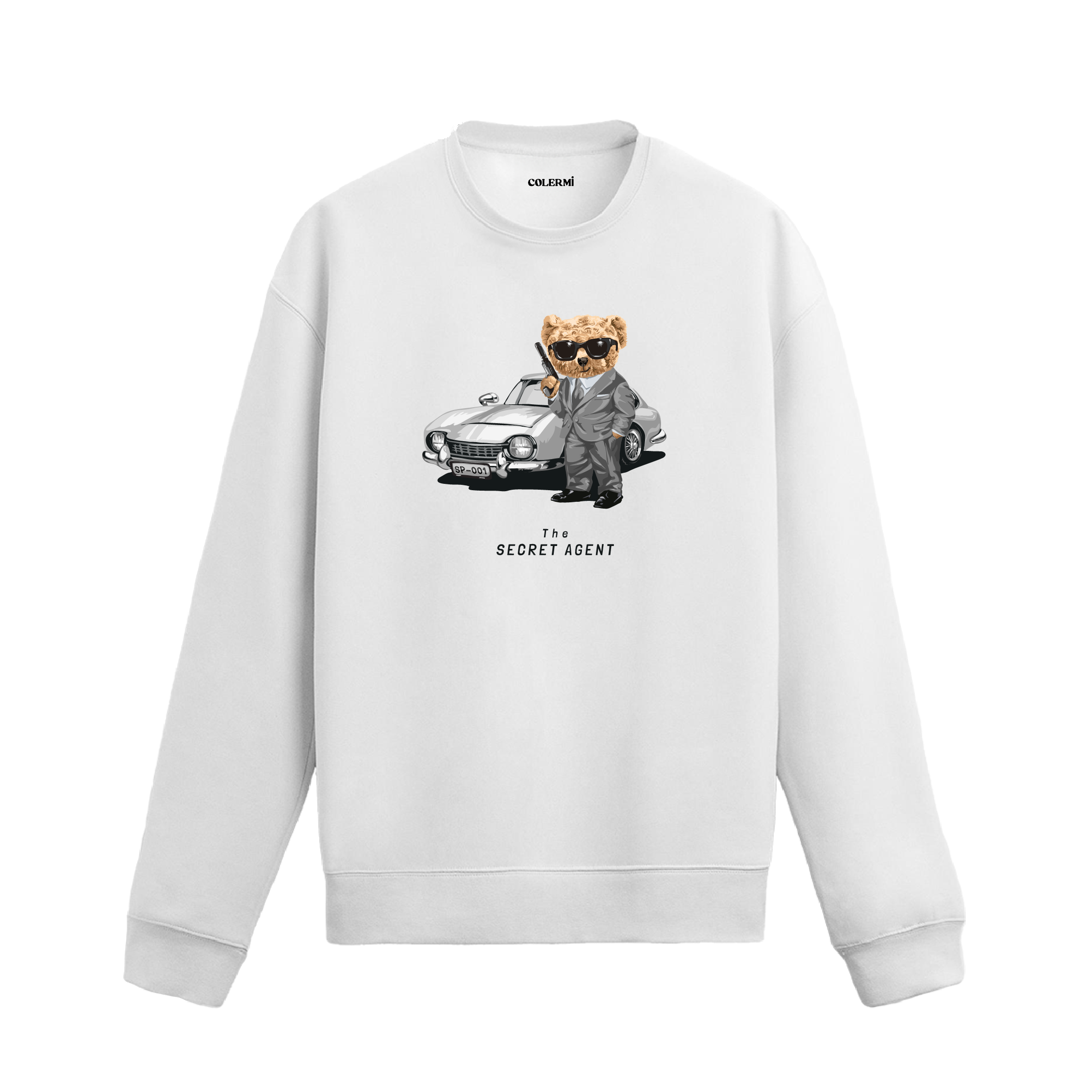 Gentleman Bear Ayıcık Baskılı Sweatshirt, klasik otomobil temalı tasarımı ve %100 pamuklu kumaşı ile şık ve konforlu bir kullanım sunuyor.