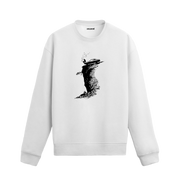 Uçurumun kenarında arabasıyla duran figürün yer aldığı Colermi sweatshirt.