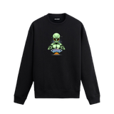 Sweatshirt üzerinde uzaylı figürü ve uçan daire baskısı bulunan Colermi tasarımı
