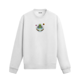 Uçan daire içinde uzaylı figürü bulunan eğlenceli Colermi sweatshirt tasarımı