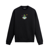 Uçan daire içinde uzaylı figürü bulunan eğlenceli Colermi sweatshirt tasarımı