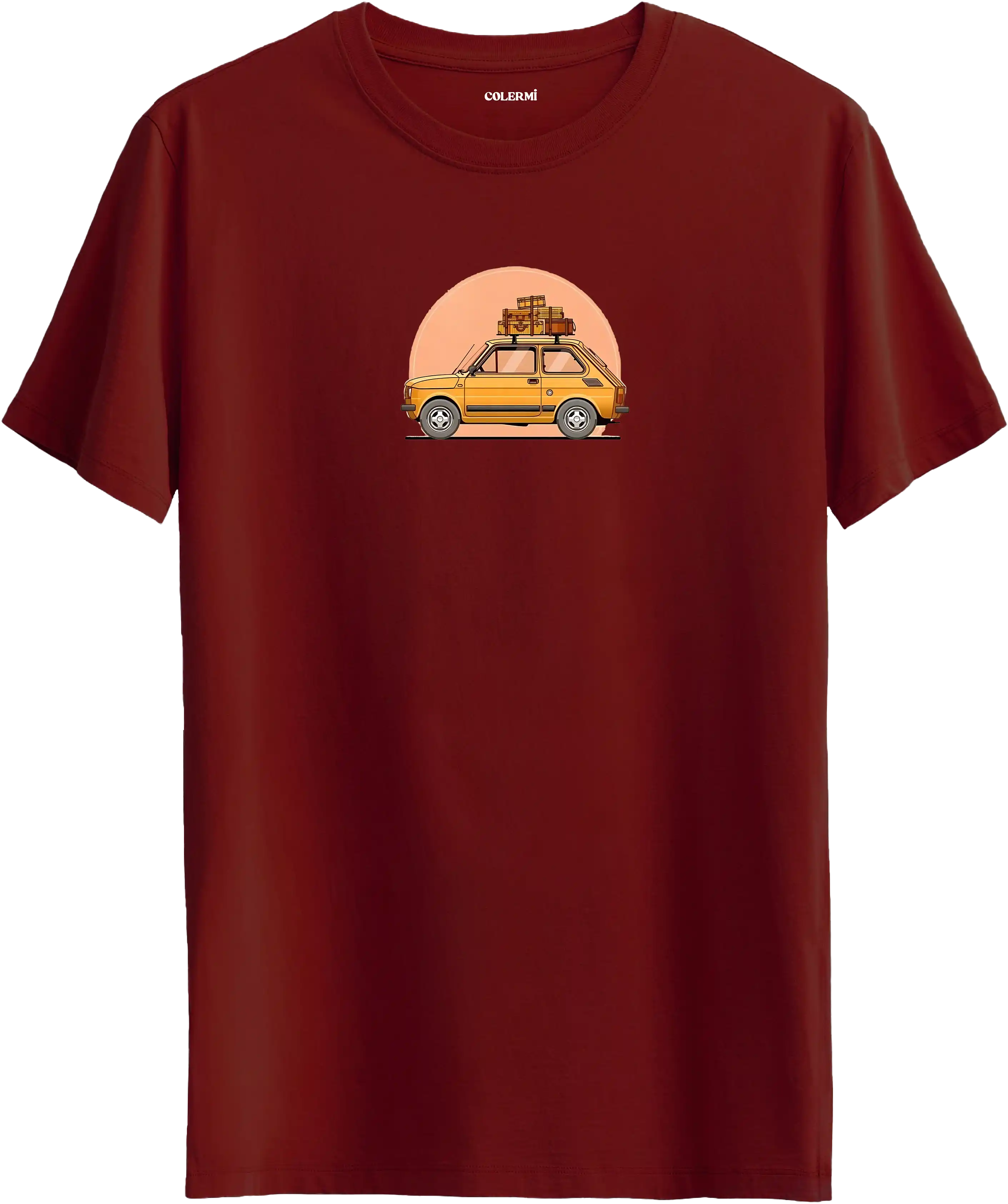 Vintage araba baskılı tişört retro tasarım günlük kullanım