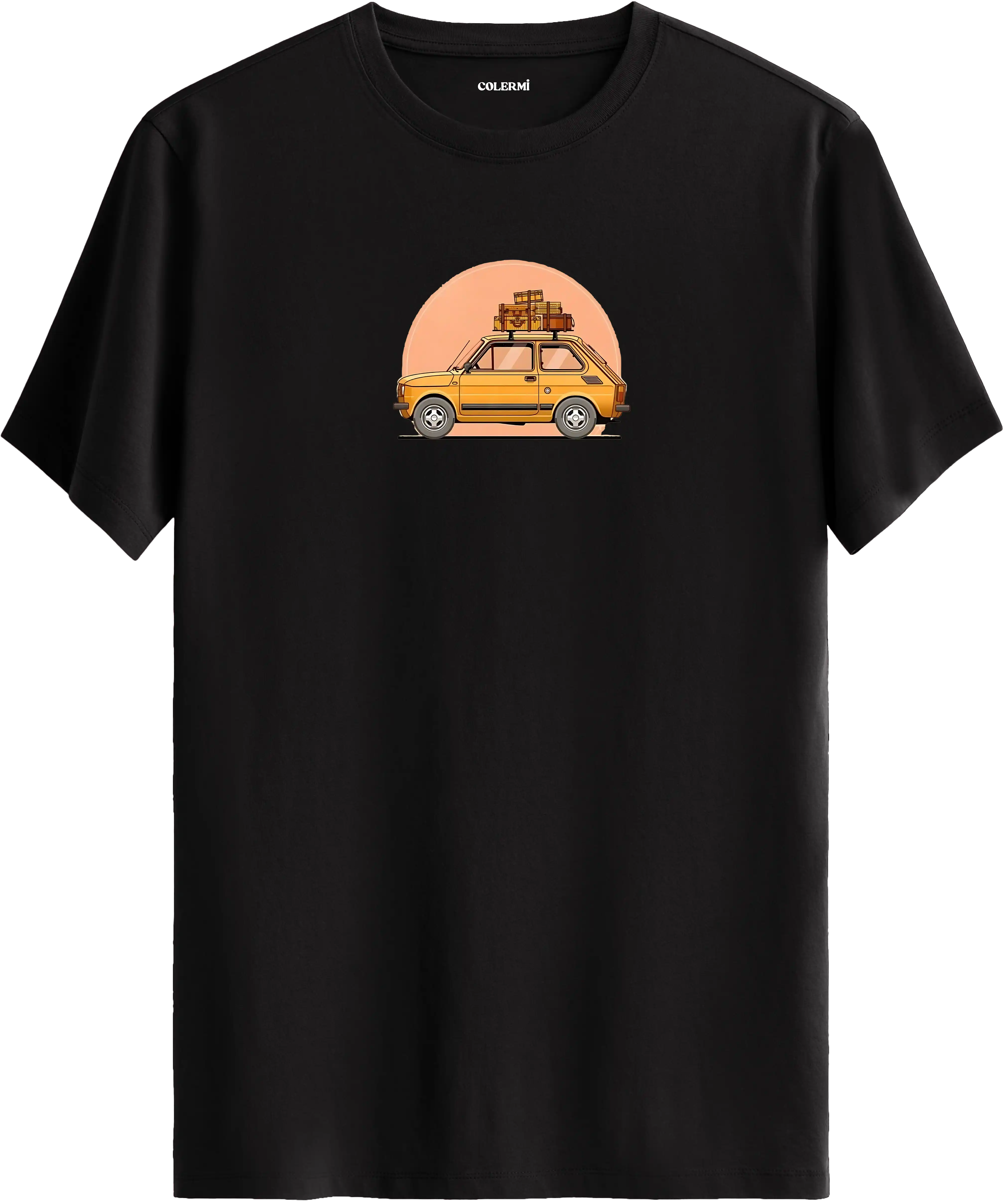 Vintage araba baskılı tişört retro tasarım günlük kullanım