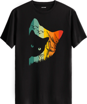 Retro Cat Baskılı Tişört