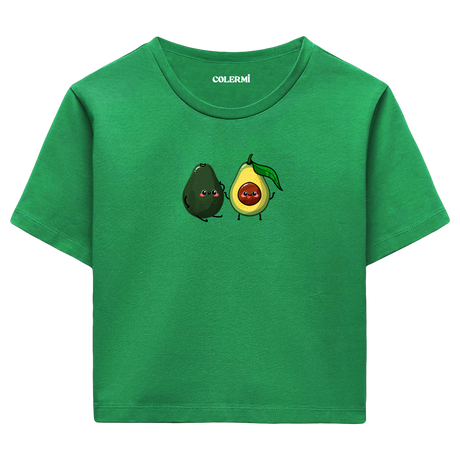 Colermi Kadın Crop Top Tişört -  Avokado