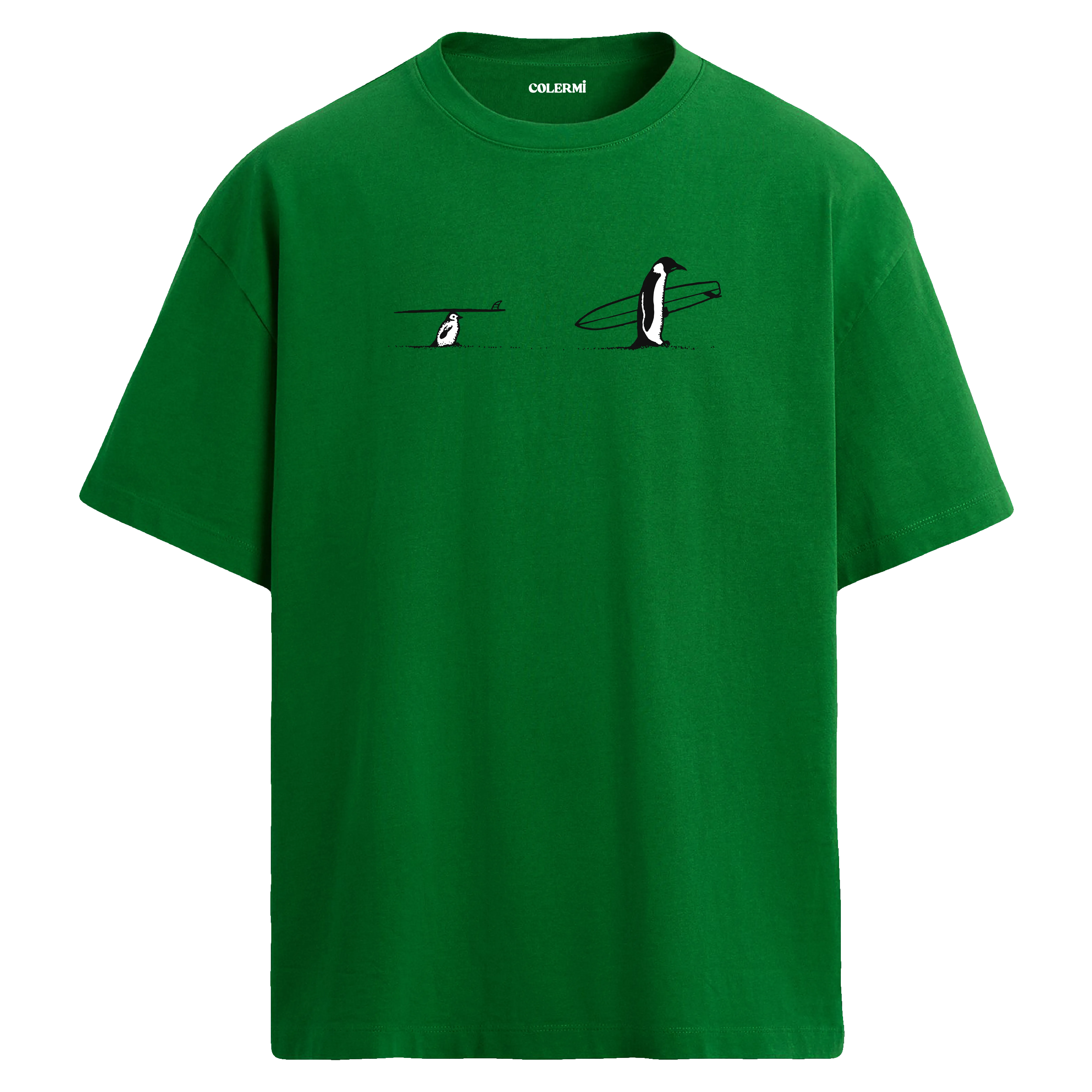 Sörf Zamanı Penguenler Oversize T-Shirt